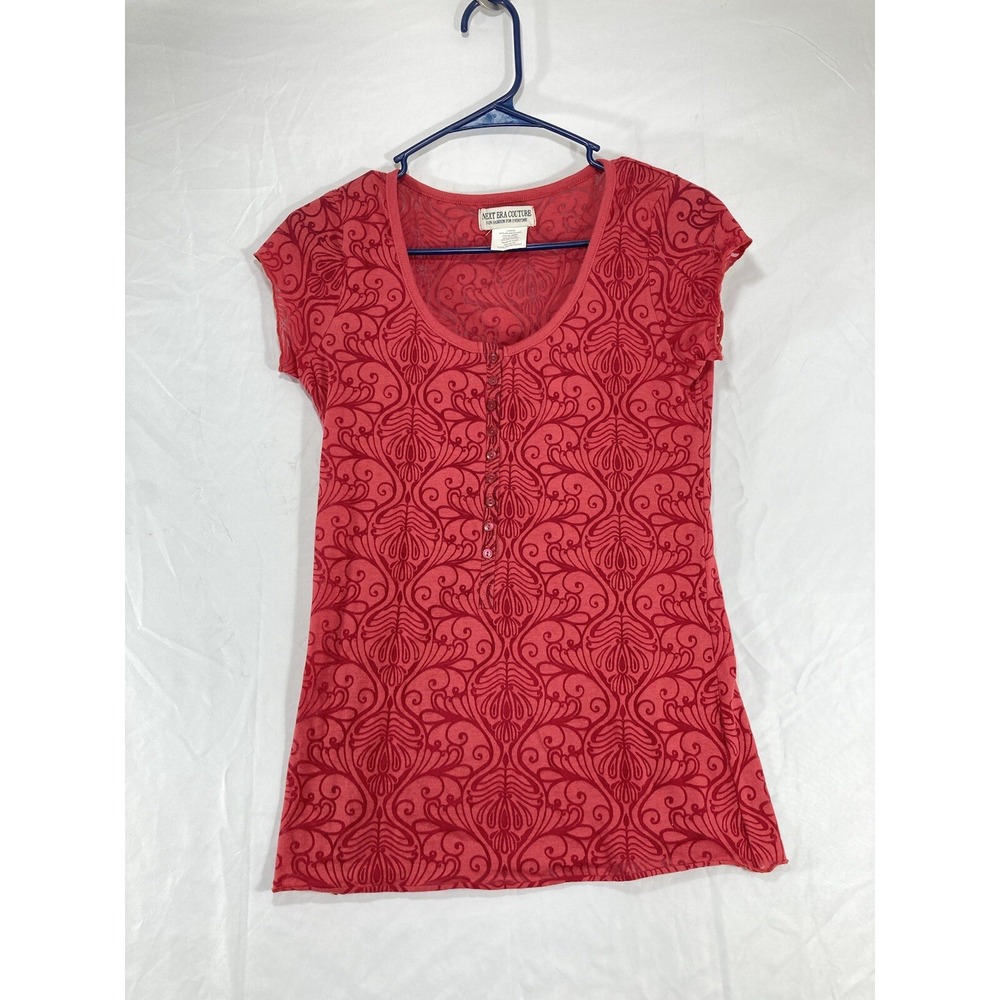 Next Era Couture Y2K Vintage Henley See Threw Top Size Large